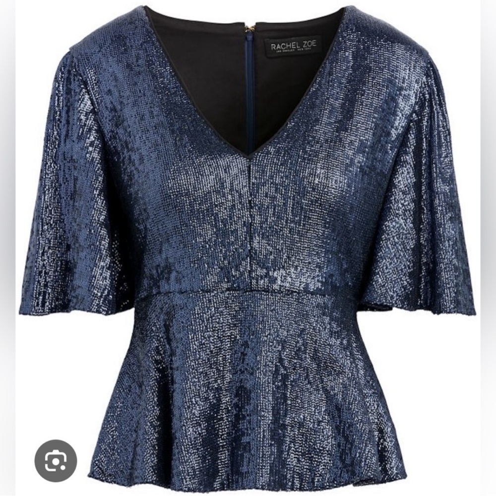Rachel Zoe Clover Sequin Peplum Top NWT
